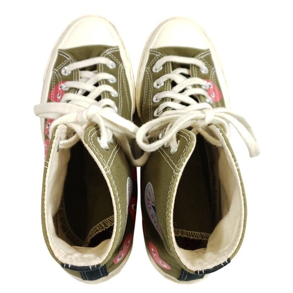Comme Des Garçons Play X Converse Chuck Taylor All Star High Top Sneakers Olive/ - Picture 2 of 10